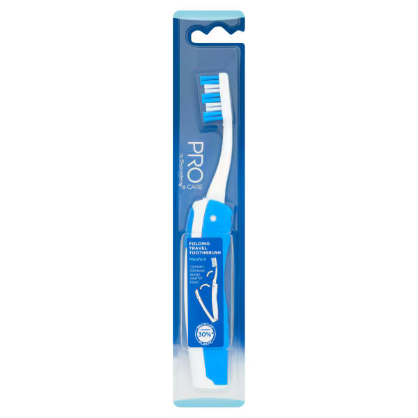 Superdrug folding travel toothbrush (British brand)