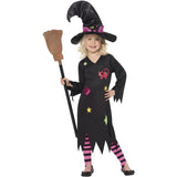 Smiffys Cinder Witch Costume dress hat tights (British brand)