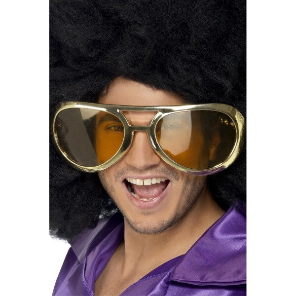 Smiffys Giant Seventies Rock Specs gold, imported from the UK