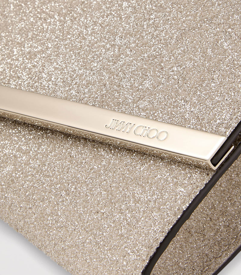Jimmy Choo Emmie Caviar Glitter clutch bag, UK version