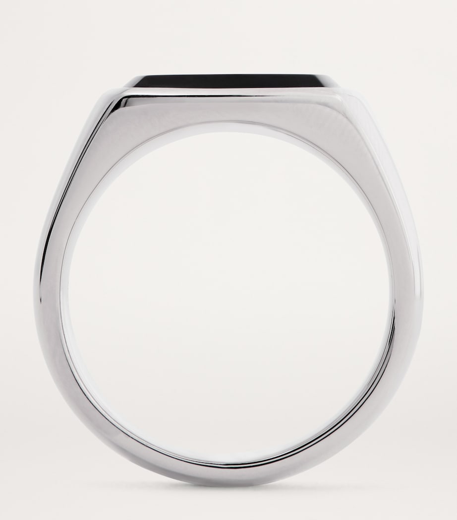 Tom Wood signet ring polished onyx, imported from the UK