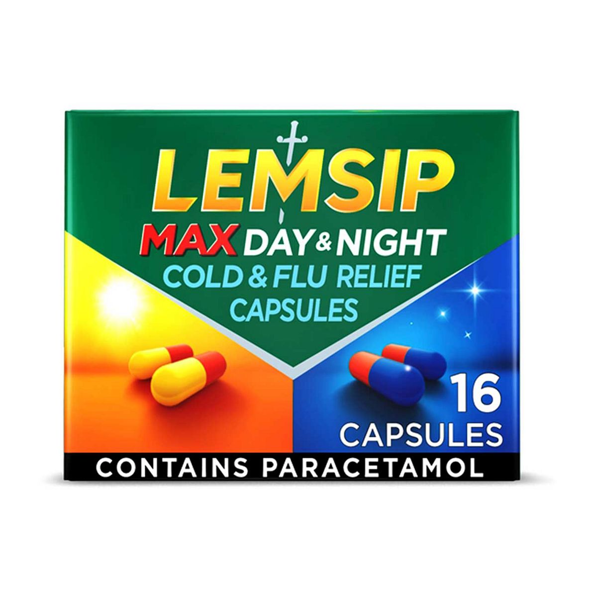 Lemsip Max Day & Night Cold & Flu Relief Capsules - 16 Capsules GOODS Boots   