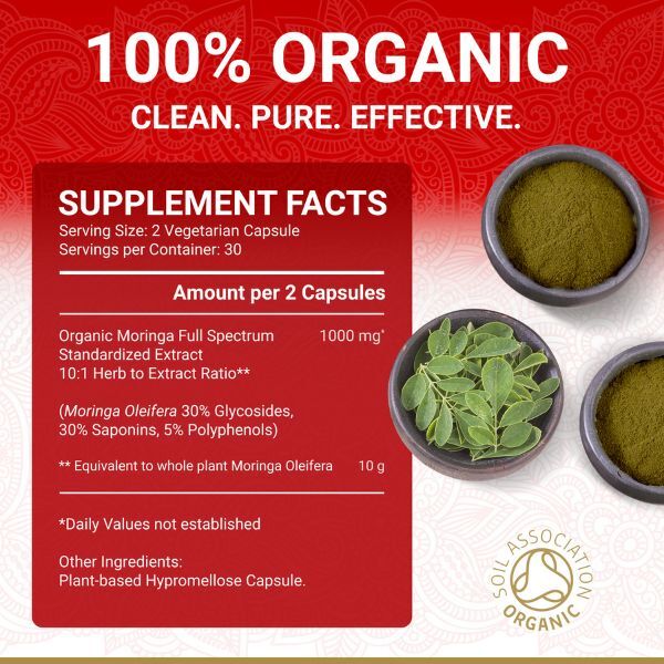 True Veda | Organic Moringa 10:1 Extract | Vegan | 60 Caps GOODS Superdrug   