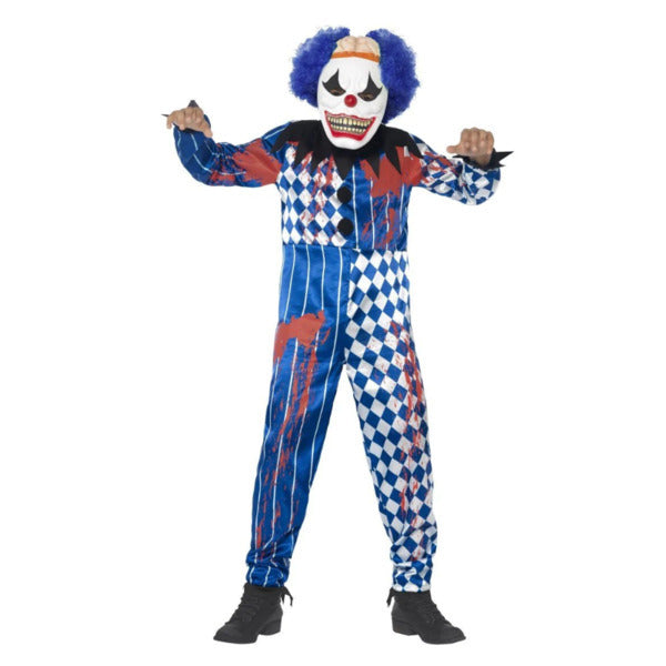 Smiffys deluxe sinister clown costume medium age 7-9, UK version