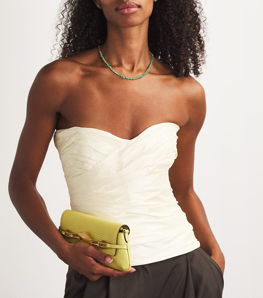 Suzanne Kalan yellow gold emerald tennis necklace, UK version