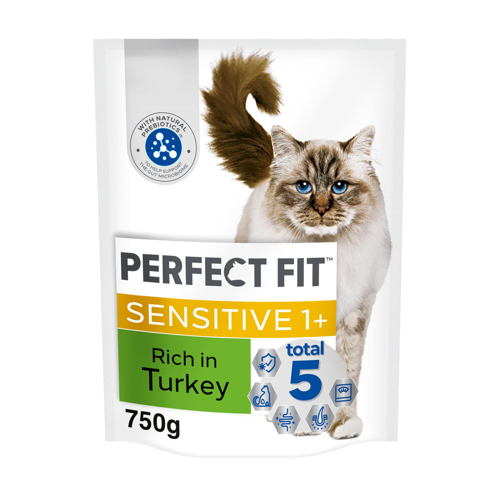 Perfect Fit Advanced Nutrition Sensitive Adult Dry Cat Food Turkey 750g