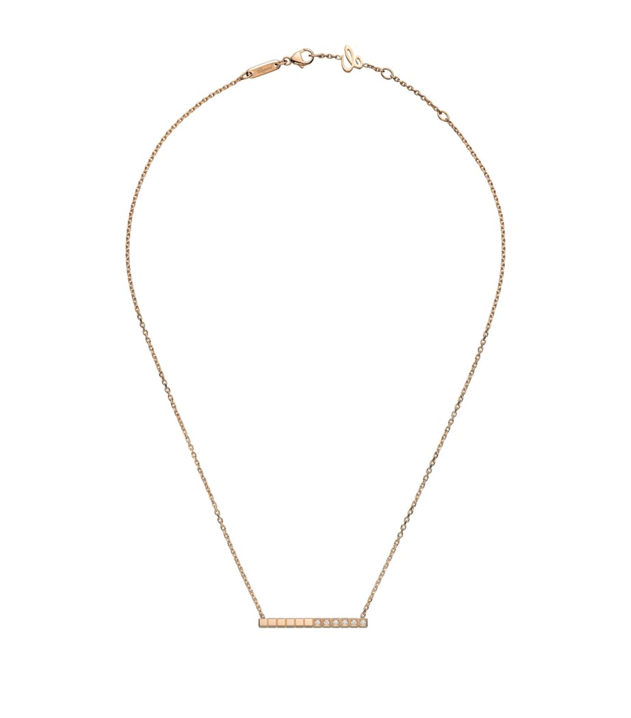 Chopard Ice Cube rose gold diamond necklace (British brand)