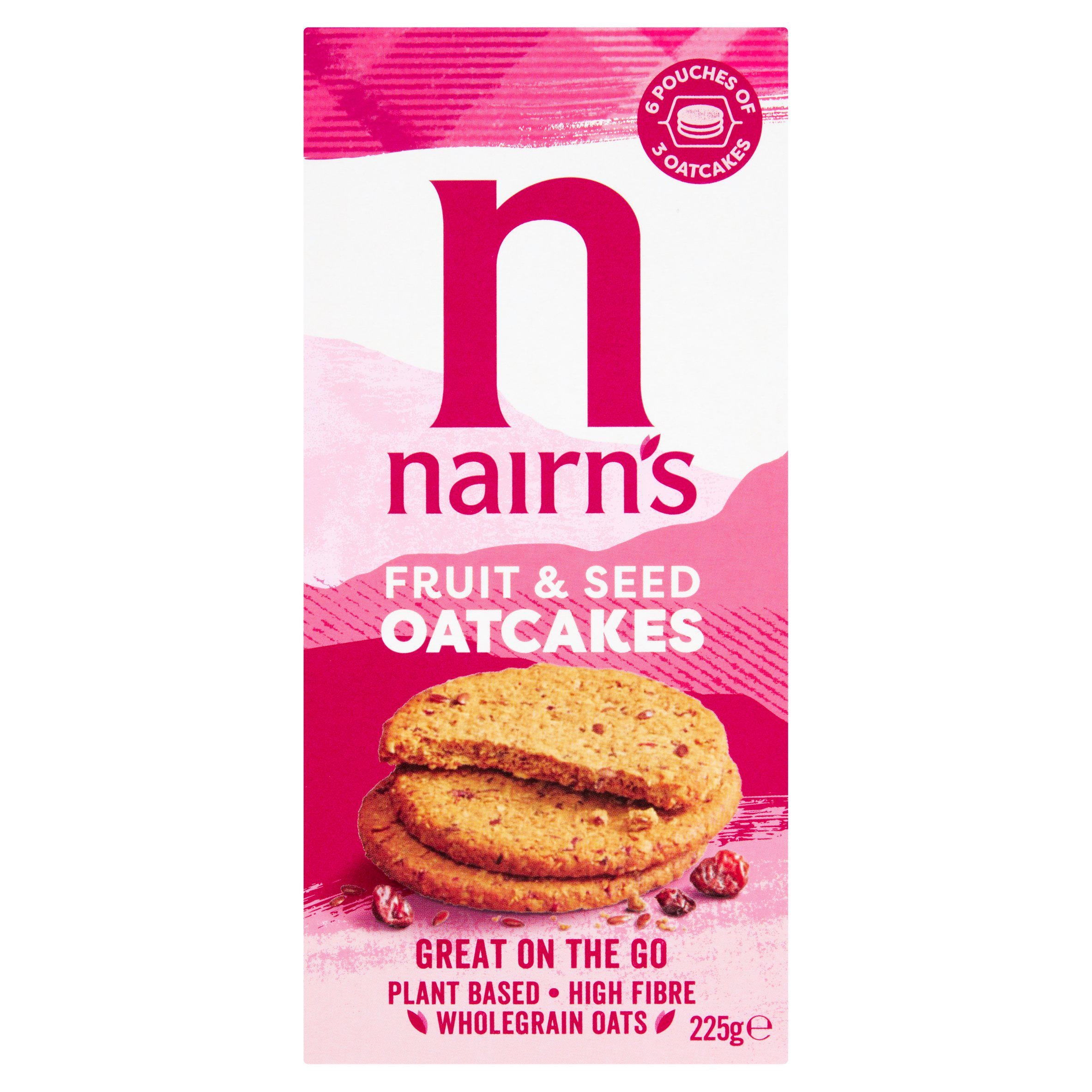 Nairn's On the Go Fruit & Seed Oatcakes 225g Lunchbox snacking Sainsburys   