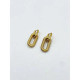 SVNX ribbed oval hoop earrings in gold (British brand)
