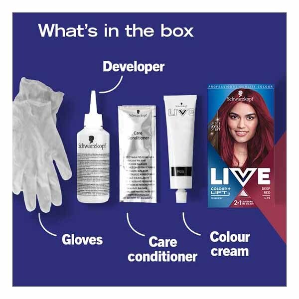 LIVE Colour + Lift Permanent Red Hair Dye Deep Red GOODS Superdrug   