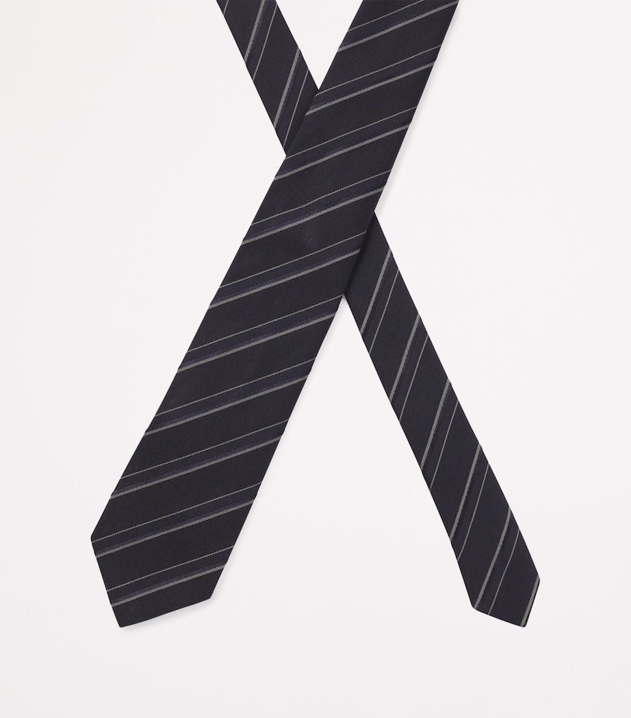 BOSS striped tie silk-cotton blend imported from the UK