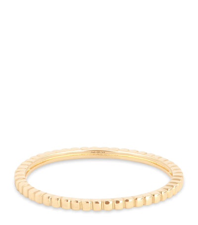 Harrods Astrid & Miyu Yellow Gold Ridged Band Ring- Buy online at McGrocer