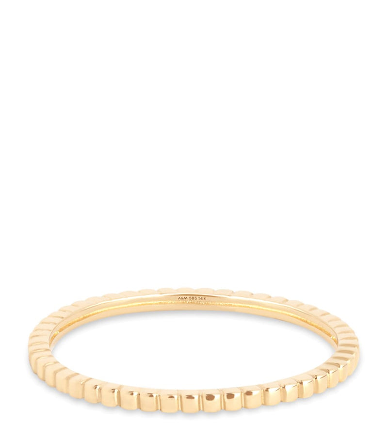 Astrid & Miyu ridged band ring yellow gold 1.5mm, imported from the UK