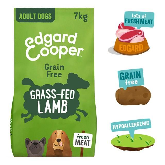 Edgard &amp;amp; Cooper Adult Grain Free Dry Dog Food with Fresh Grass-Fed Lamb   7kg