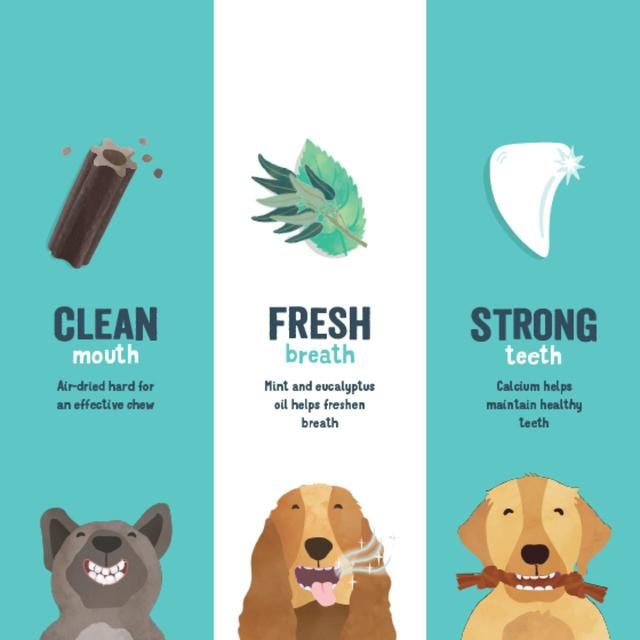 Edgard &amp;amp; Cooper Apple &amp;amp; Eucalyptus Medium Dog Dental Sticks   7 per pack
