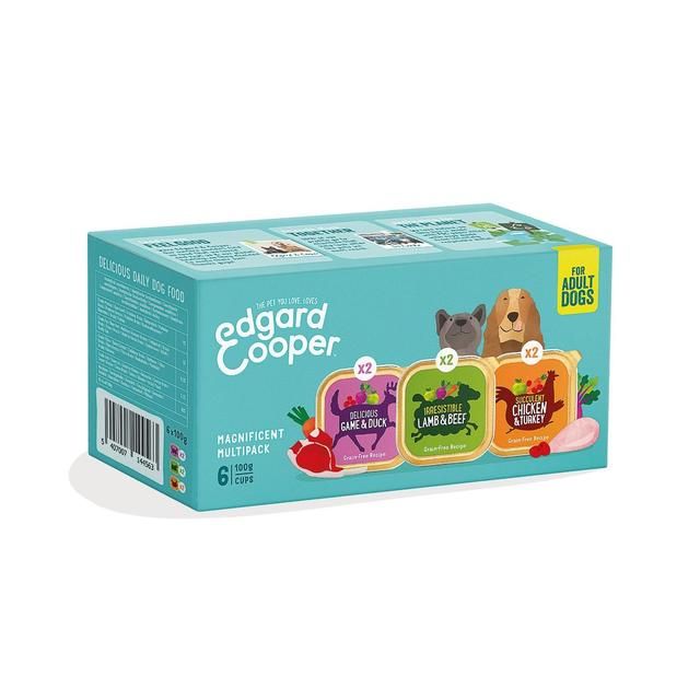 Edgard &amp;amp; Cooper Natural Adult Grain Free Wet Dog Food Multipack   6 x 100g