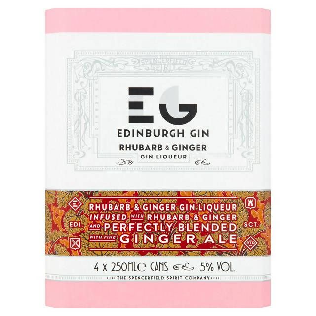 Edinburgh Gin Rhubarb & Ginger Gin Liqueur 4x250ml