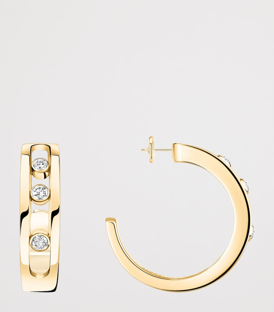 Messika yellow gold diamond hoop earrings 0.09ct, UK version