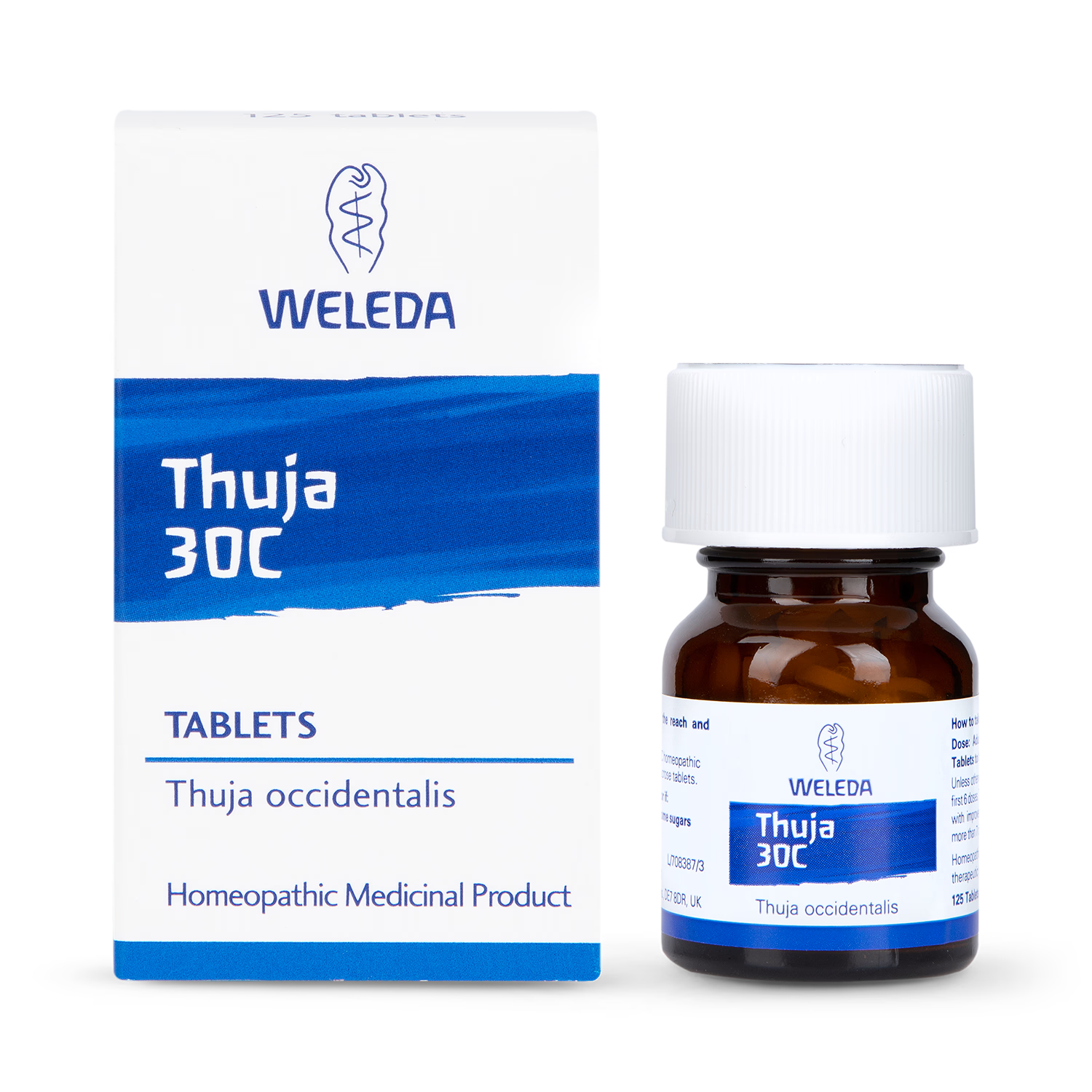 Weleda Thuja 30C homeopathic tablets 125 units, imported from the UK