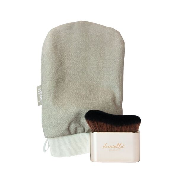 Danielle Creations tanning kit with exfoliating glove and brush (British brand)