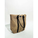 SVNX large beach tote bag beige with knot detail (British brand)