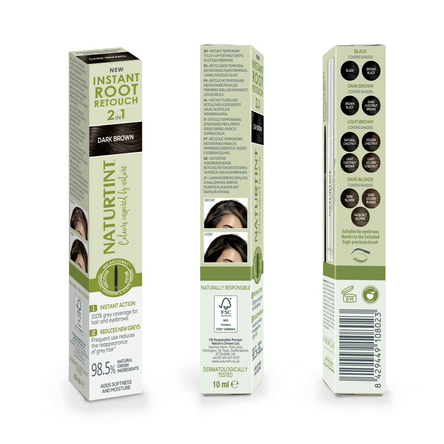 Naturtint root retouch Dark Brown 10ml (British brand)