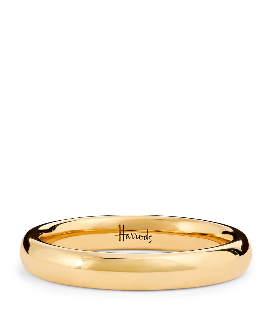 Harrods 18kt yellow gold ring 3mm band, UK version