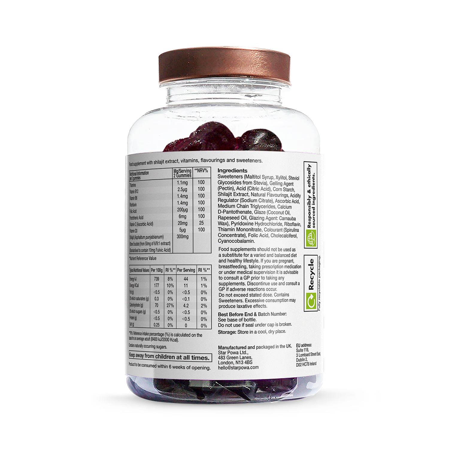 Starpowa Energy+ Shilajit Mixed Berry gummies 60 (British brand)