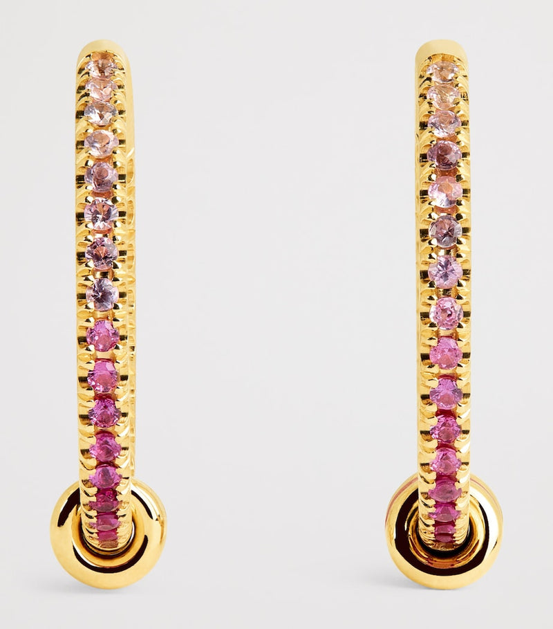 Spinelli Kilcollin mixed gold and sapphire demi hoop earrings - British product