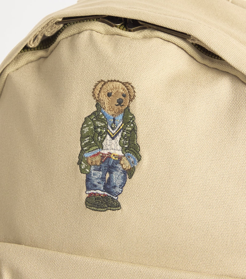 Ralph Lauren kids backpack with cotton bear embroidery, UK version