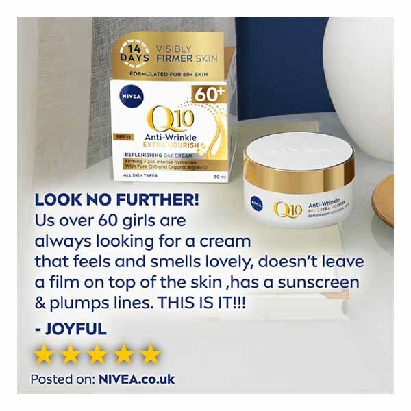 NIVEA Q10 Power 60+ Anti-Wrinkle Day Cream SPF15 50ml GOODS Superdrug   