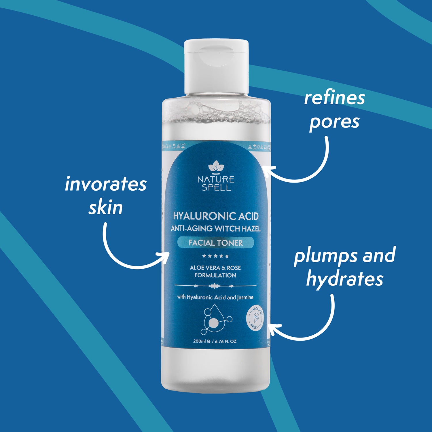 Nature Spell hyaluronic acid witch hazel facial toner 200ml, UK version