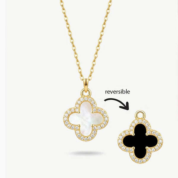 MUCHV gold plated reversible clover necklace - British product