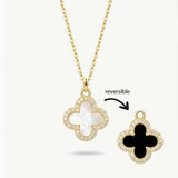 MUCHV gold plated reversible clover necklace - British product