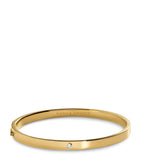 Monica Vinader gold vermeil diamond solitaire bangle, imported from the UK