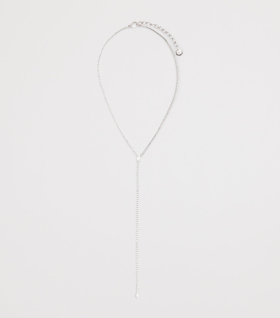 SHAY white gold diamond thread Y necklace, imported from the UK