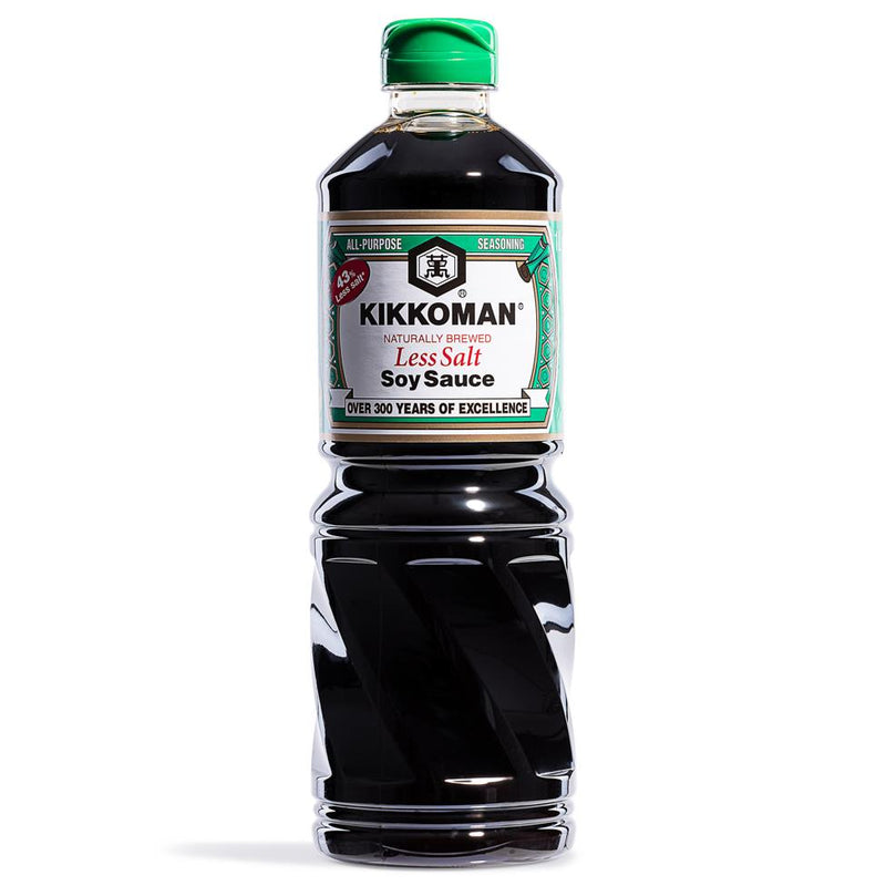 Kikkoman naturally brewed less salt soy sauce 1L, UK version