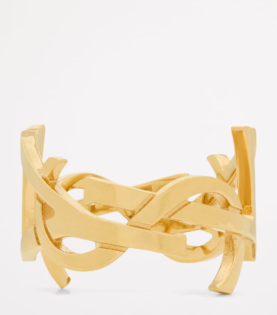 Saint Laurent Cassandre scarf ring gold-tone brass (British brand)
