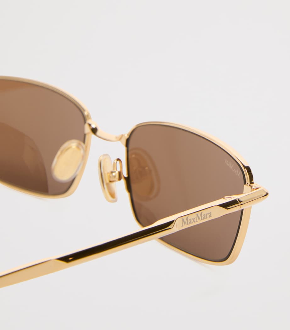 Max Mara sunglasses gold-tone rectangular metal, UK version