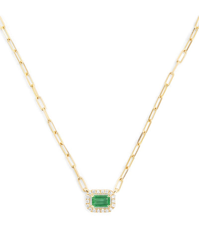 Harrods SHAY Yellow Gold, Diamond and Emerald Mini Me Chain Necklace- Buy online at McGrocer