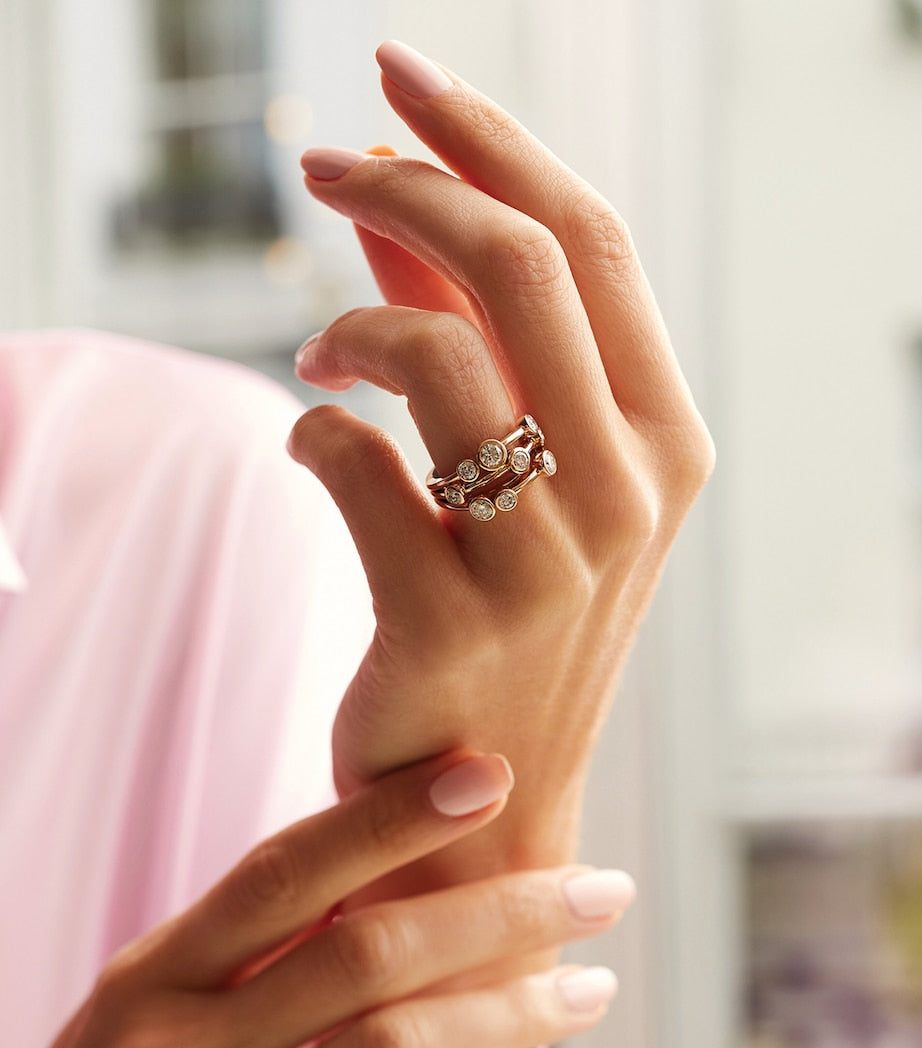 Boodles Raindance ring rose gold diamonds, UK version