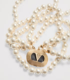 Valentino Garavani Ovalette necklace faux pearl crystal 42cm, imported from the UK