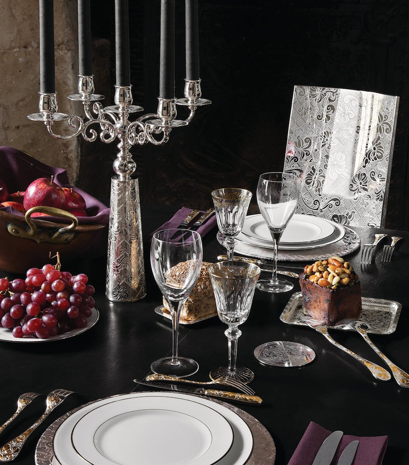 Christofle Jardin d'Eden five-light candelabra in silver plate - British product