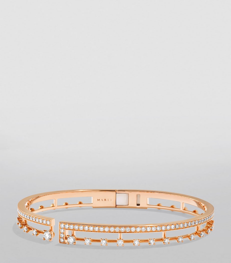 Marli New York medium rose gold and diamond bangle, UK version