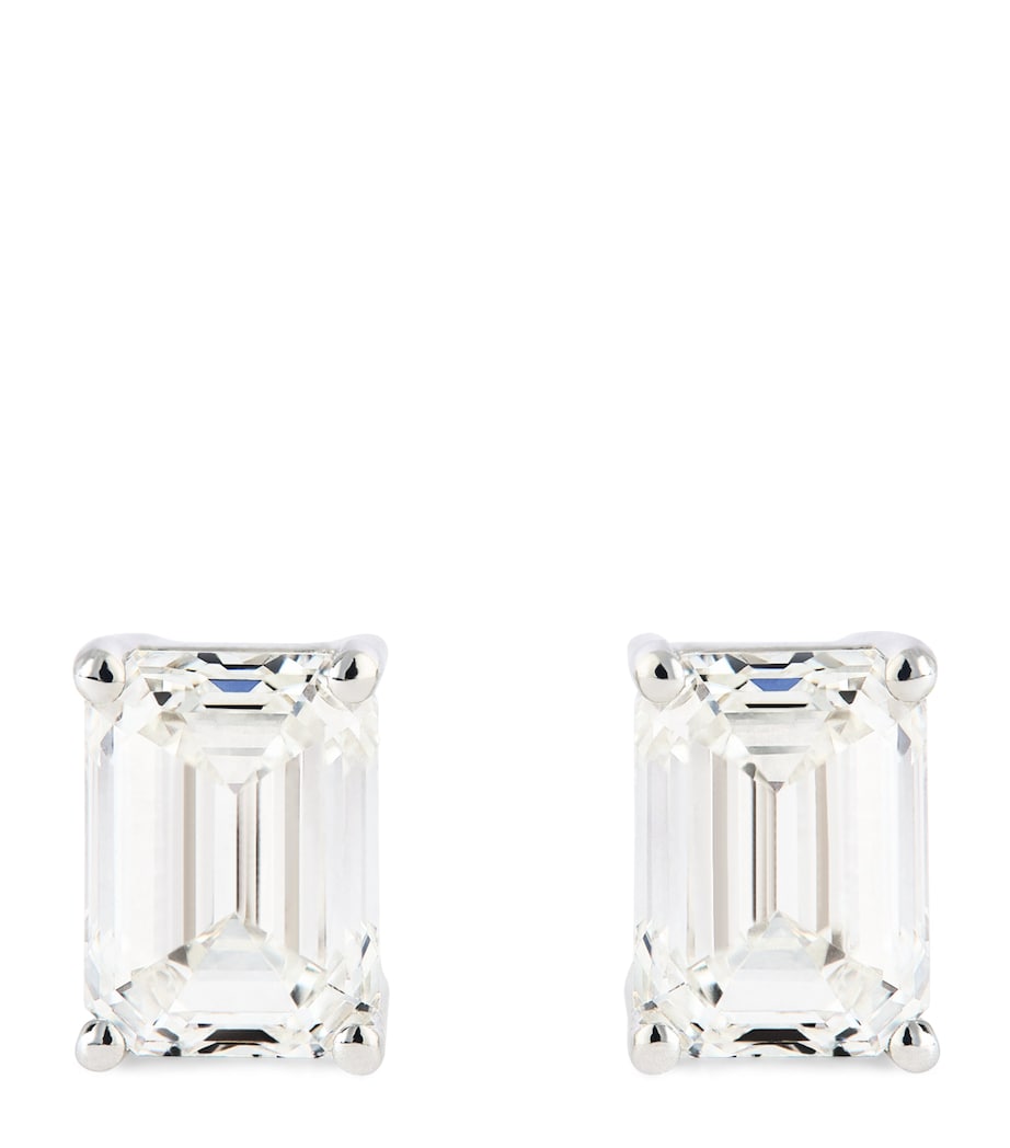 Harrods white gold diamond stud earrings 1.00ctw (British brand)