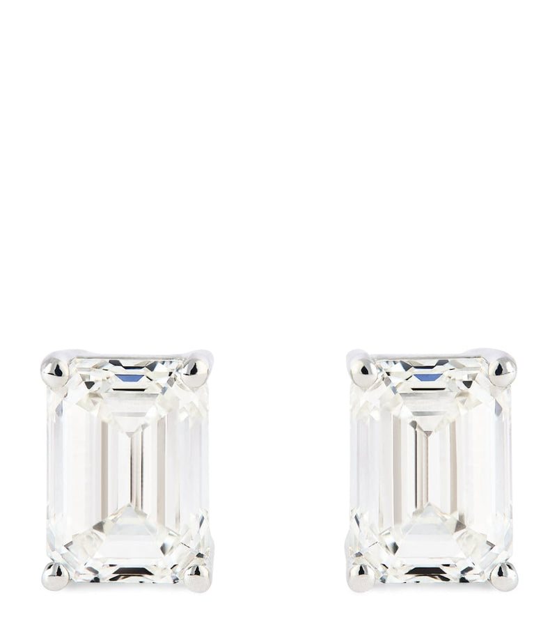 Harrods white gold diamond stud earrings 1.00ctw (British brand)