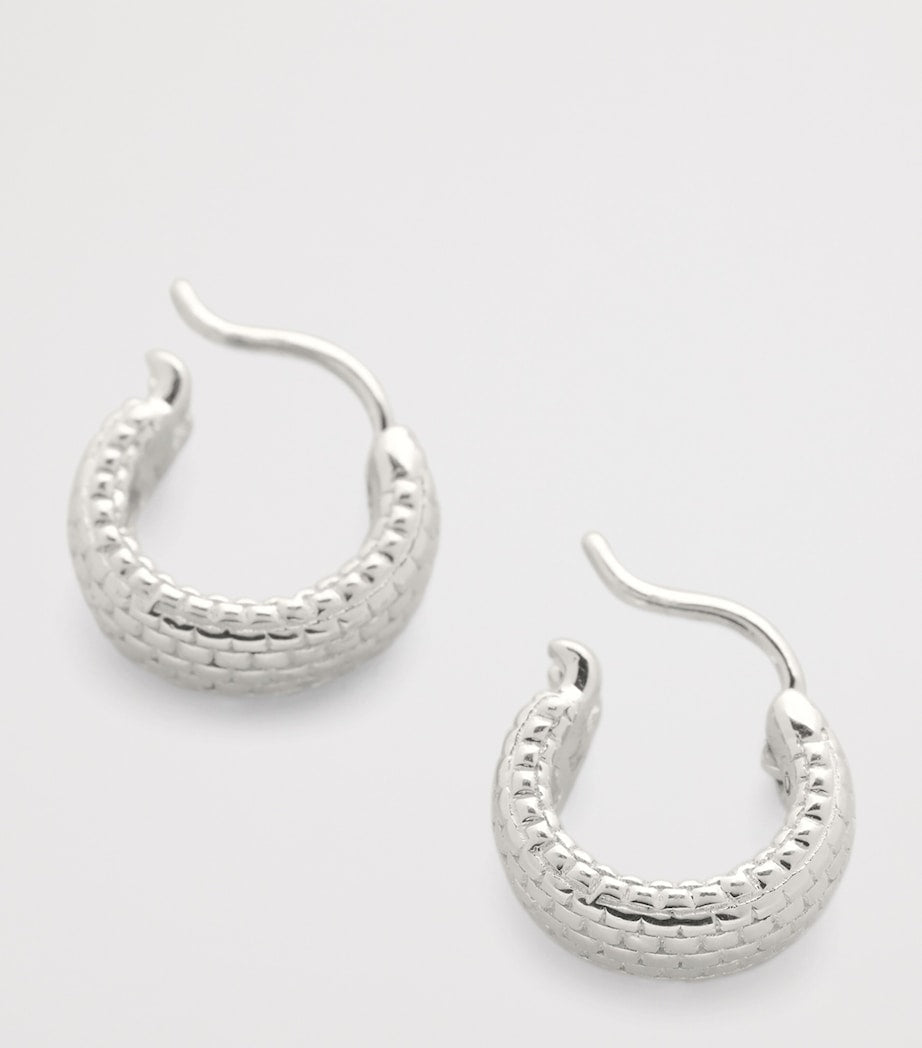 Monica Vinader Heirloom huggie earrings sterling silver, UK version