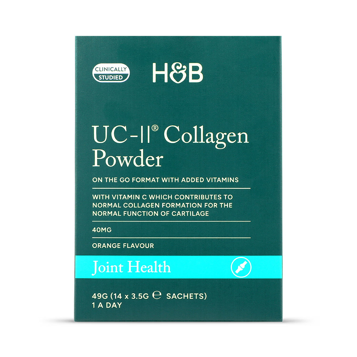Holland & Barrett UC-II collagen powder Orange Flavour 14 Sachets, UK version