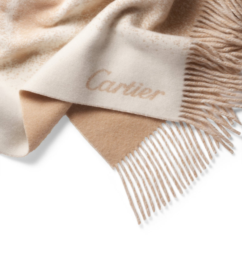 Cartier cashmere Reflecting Panthère de Cartier blanket 190cm x 140cm - British product
