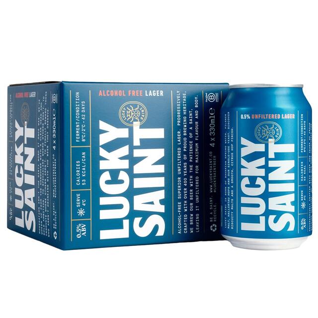 Lucky Saint Lager Alcohol Free 0.5%   4 x 330ml